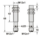 全金屬封裝接近傳感器M12接插件尺寸圖